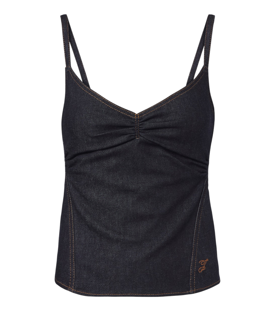 Jacquemus Pina de-Nîmes gathered denim top