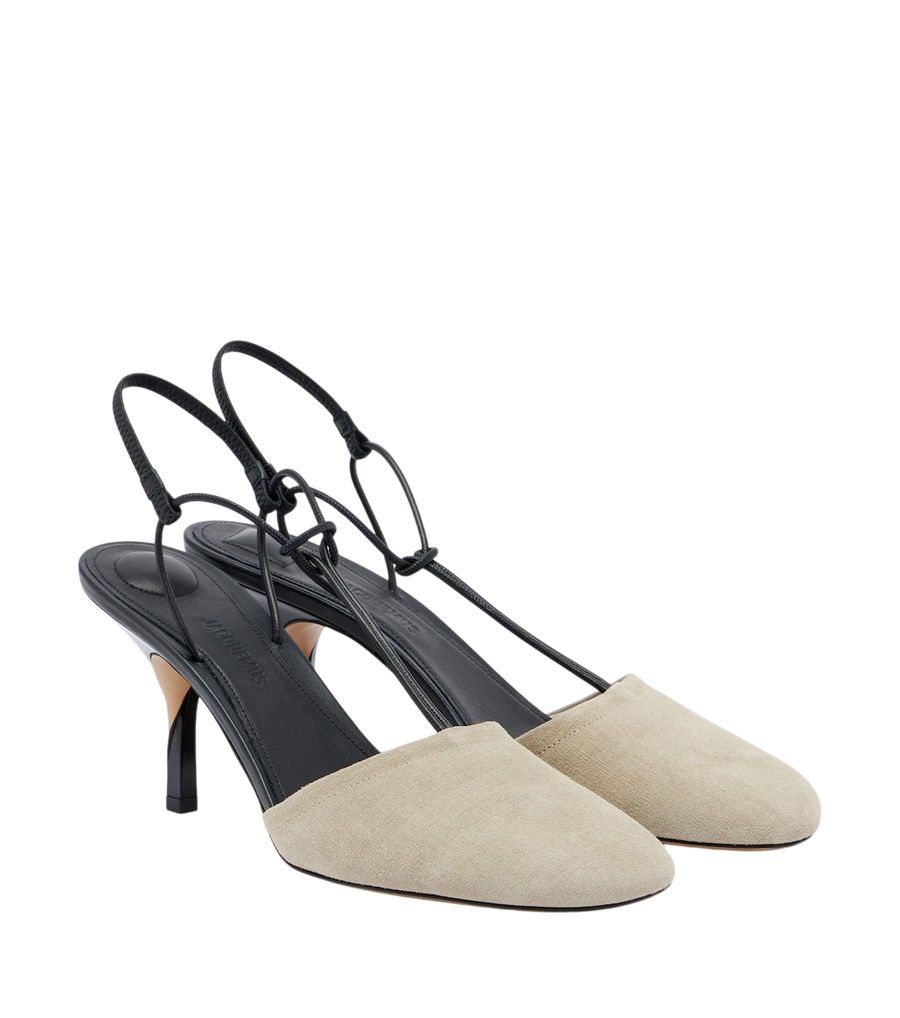 Jacquemus Décolleté Pina in camoscio con finiture in pelle