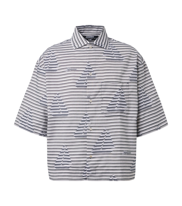 Jacquemus Plage striped cotton bowling shirt