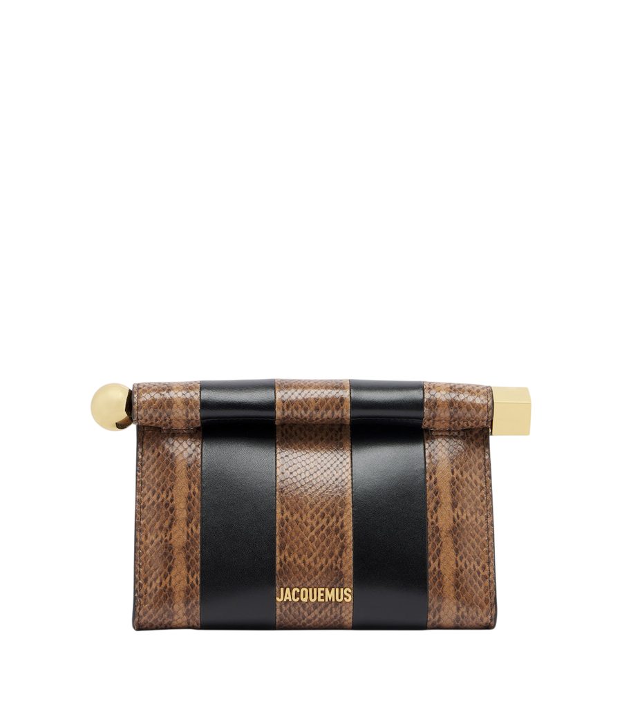 Pochette Rond Carré Jacquemus en cuir effet serpent