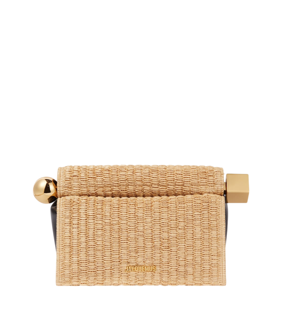 Pochette Rond Carré en raphia tressé Jacquemus