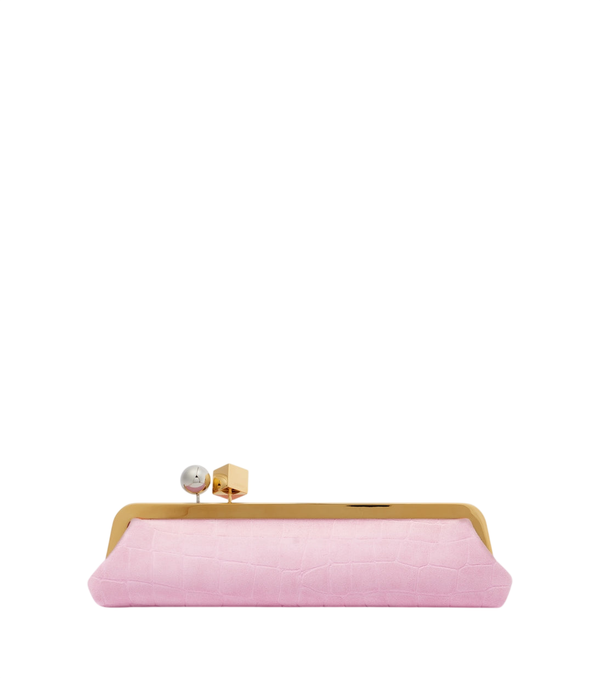 Jacquemus Pochette da salone in pelle scamosciata effetto coccodrillo