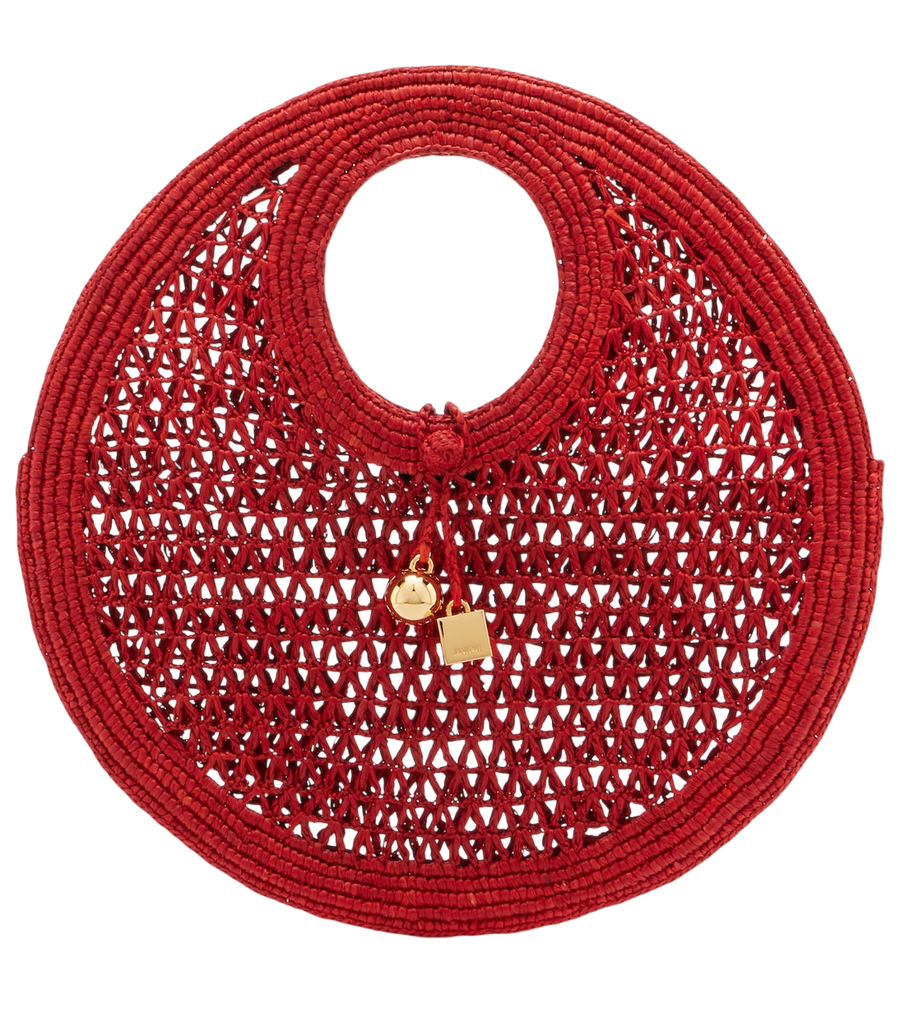 Jacquemus Spiaggia Small raffia top-handle bag