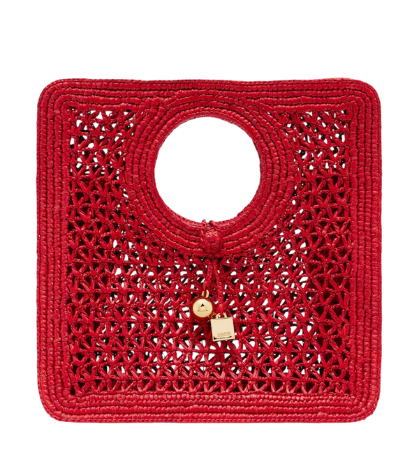 Jacquemus Spiaggia Small raffia top-handle bag