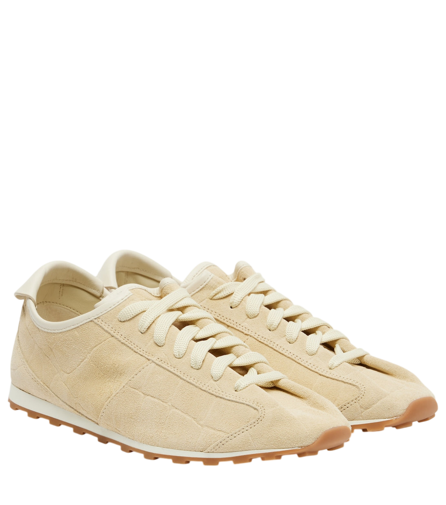Jacquemus Tennis croc-effect suede sneakers