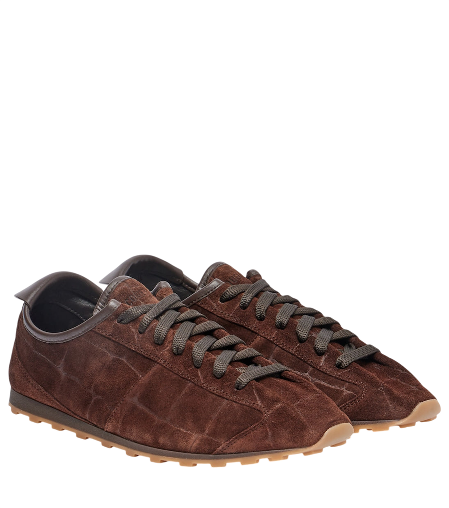 Jacquemus Tennis croc-effect suede sneakers