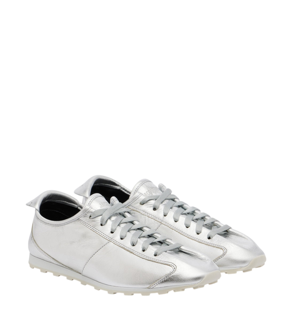 Jacquemus Tennis metallic leather sneakers