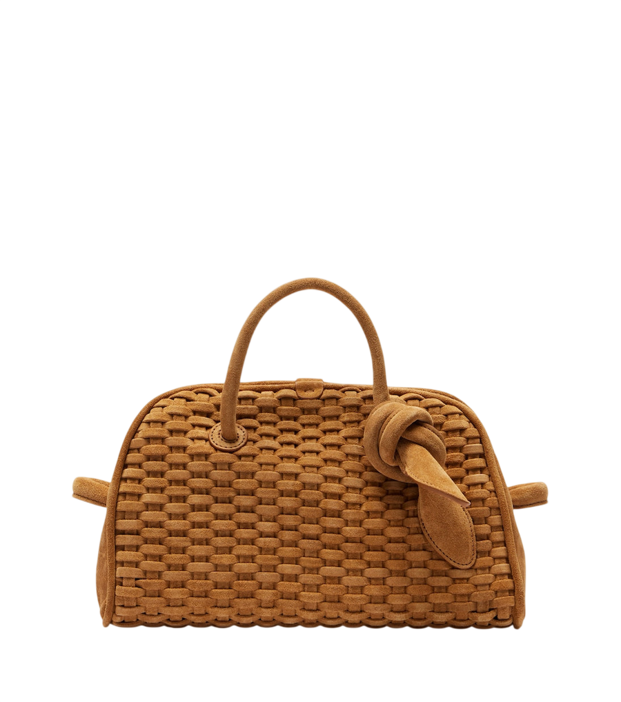 Jacquemus Turismo Small woven suede bowling bag