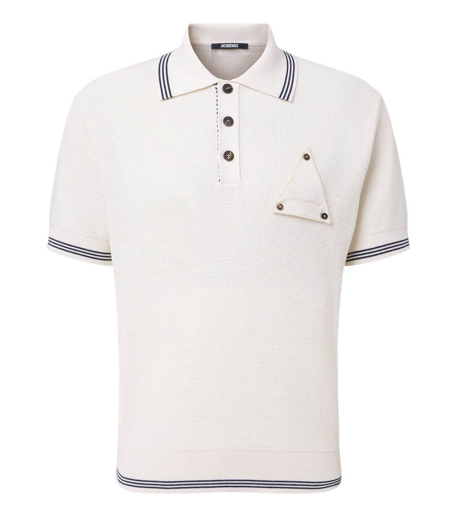 Jacquemus Voilier waffe-knit silk and cotton polo shirt