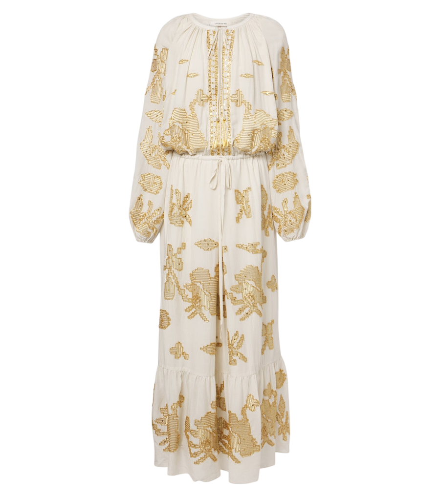Vestido largo con cuentas de Jacques Wei