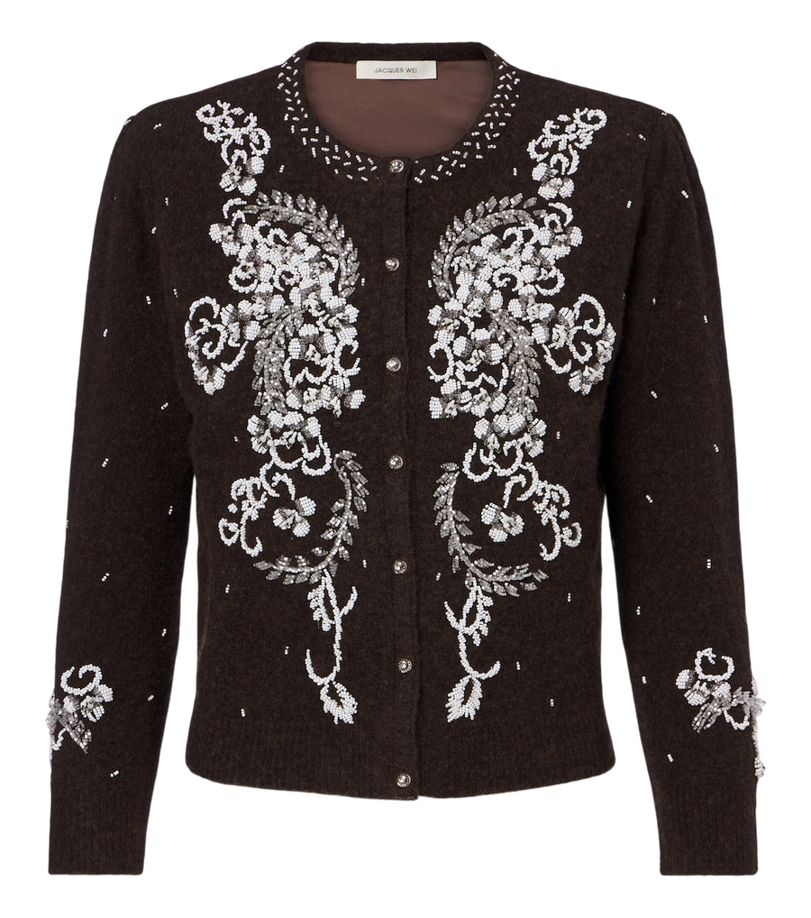 Jacques Wei Beaded wool-blend cardigan