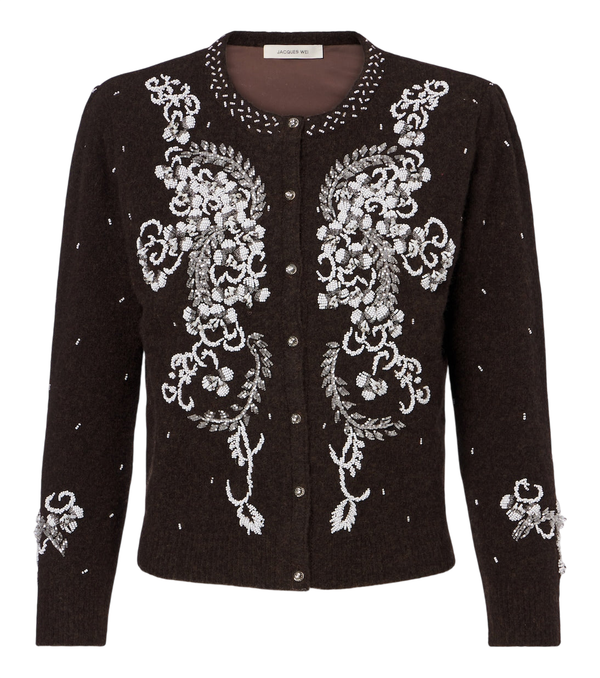 Jacques Wei Beaded wool-blend cardigan