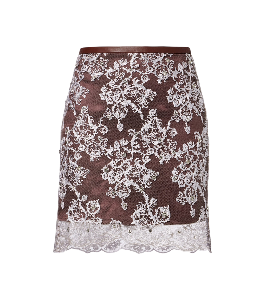 Jacques Wei Minigonna in pizzo decorata