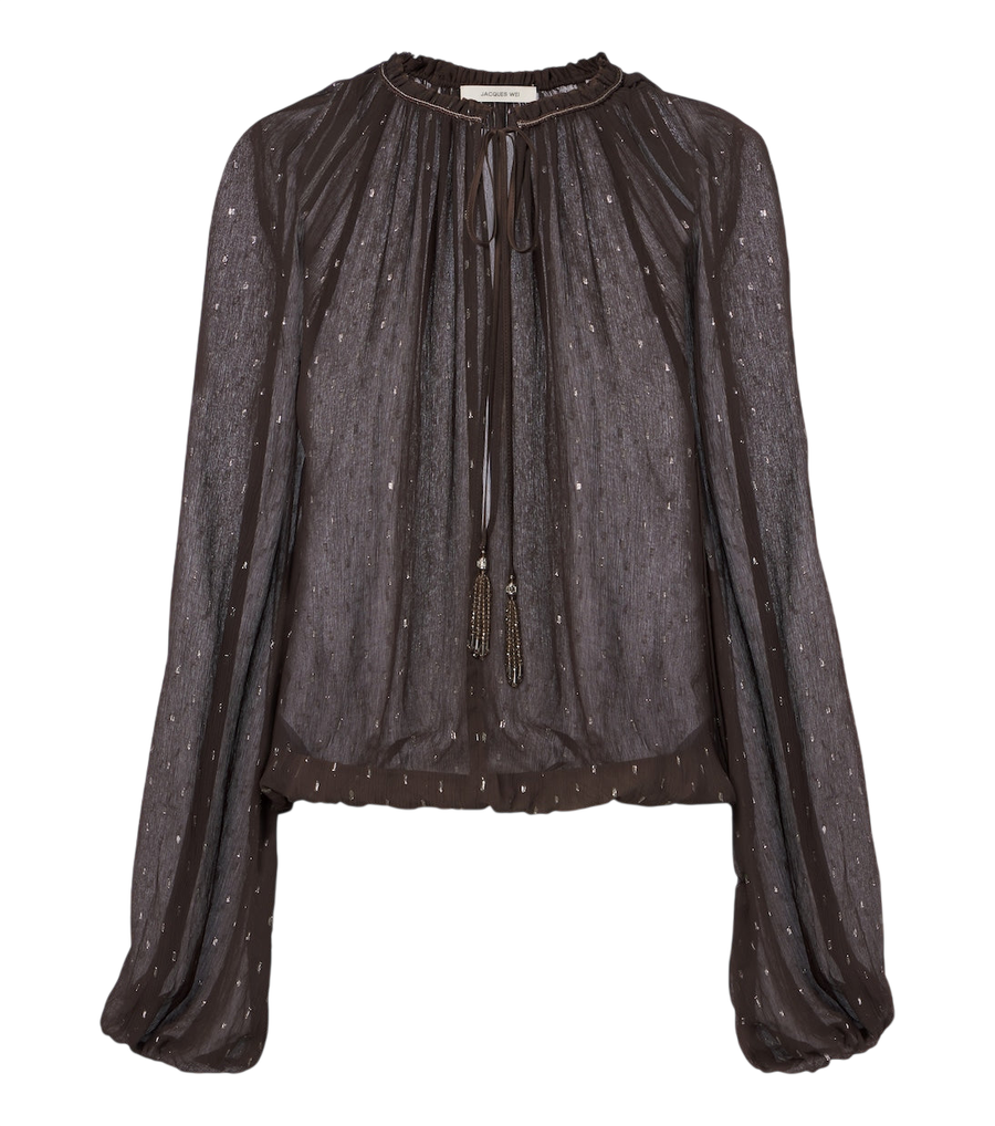 Blusa transparente con adornos de Jacques Wei