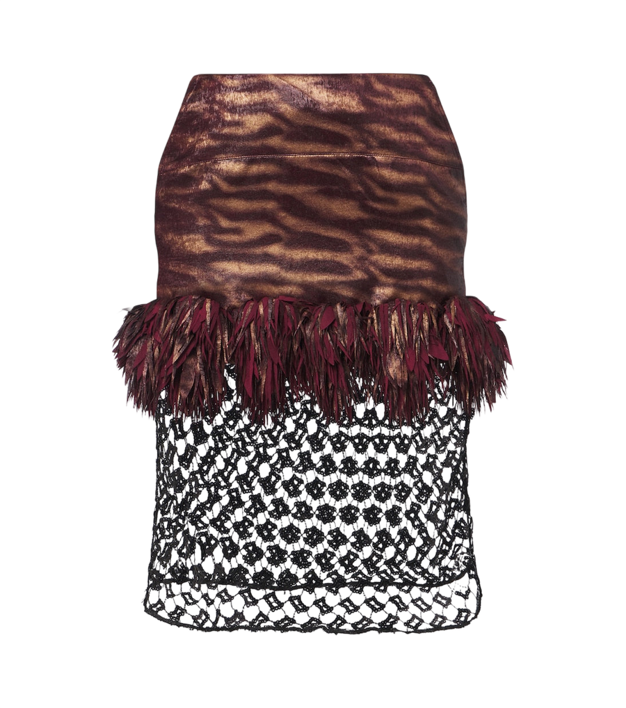Jacques Wei Fringed paneled sequined miniskirt