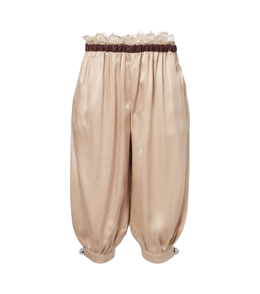 Jacques Wei Leather-trimmed capri pants