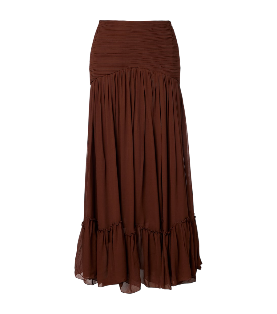 Jacques Wei Pleated chiffon maxi skirt
