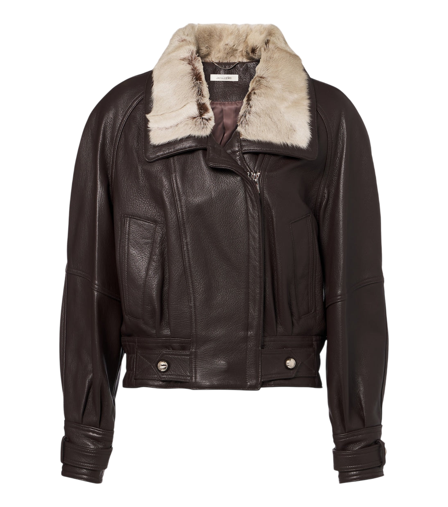 Jacques Wei Shearling-trimmed leather jacket