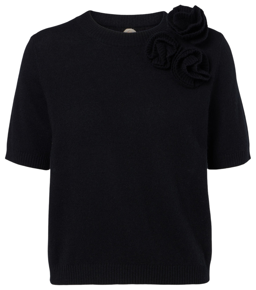 Jardin des Orangers Floral-appliqué wool and cashmere sweater