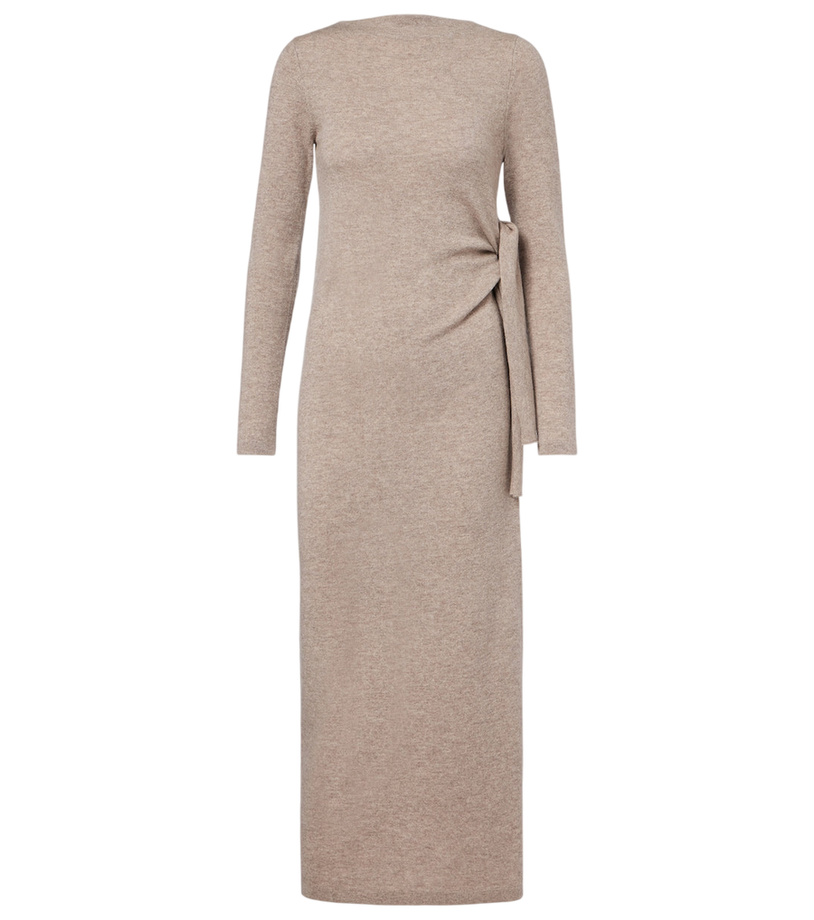 Jardin des Orangers Gathered wool and cashmere midi dress