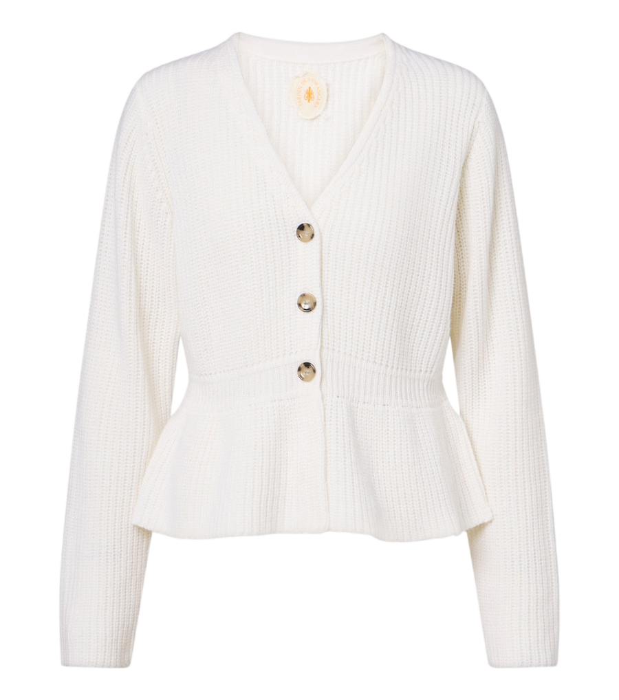 Jardin des Orangers Peplum wool and cashmere cardigan