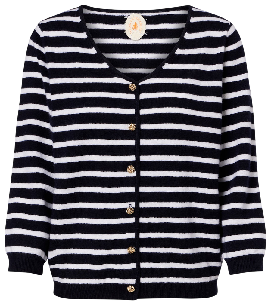 Jardin des Orangers Striped cashmere cardigan