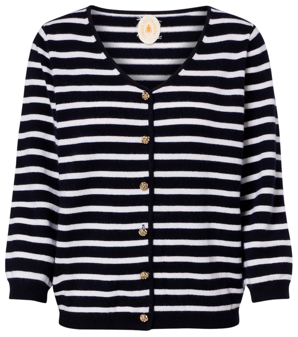 Jardin des Orangers Striped cashmere cardigan