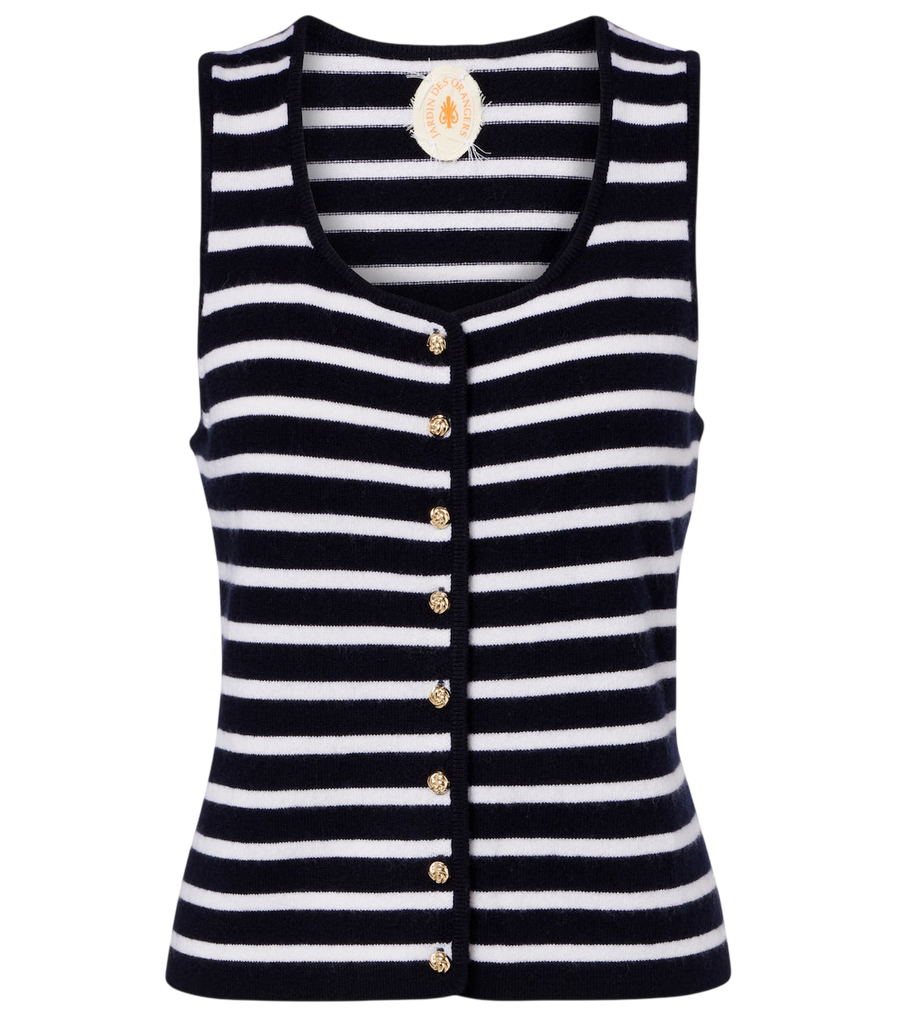 Jardin des Orangers Striped cashmere sweater vest