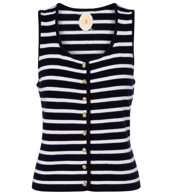 Jardin des Orangers Striped cashmere sweater vest