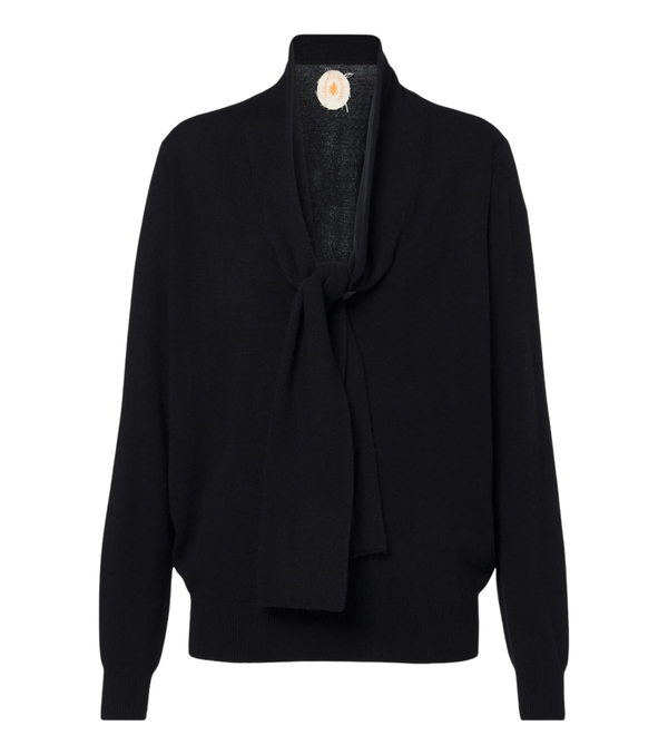 Jardin des Orangers Tie-neck wool and cashmere sweater