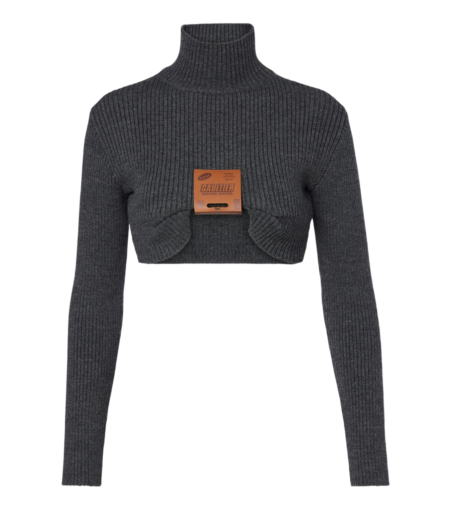 Jean Paul Gaultier Cropped wool-blend turtleneck sweater