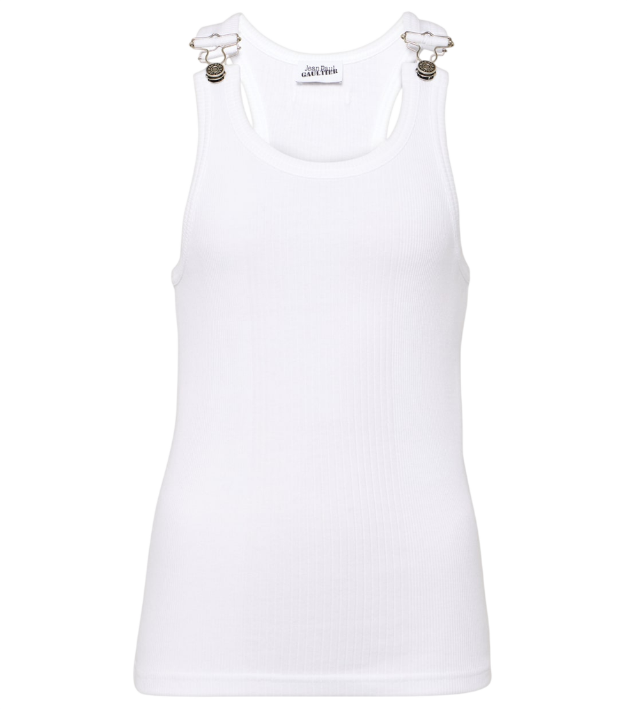 Débardeur en jersey de coton côtelé Jean Paul Gaultier