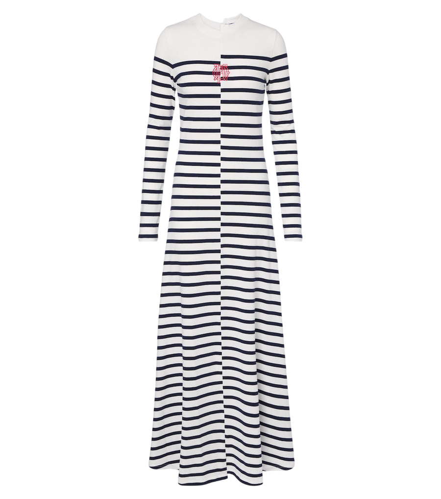 Jean Paul Gaultier Striped cotton-blend jersey maxi dress