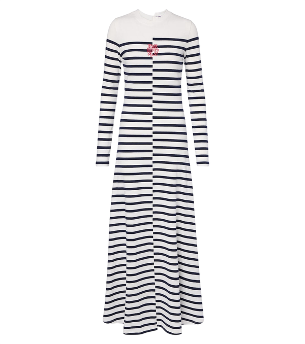 Jean Paul Gaultier Striped cotton-blend jersey maxi dress
