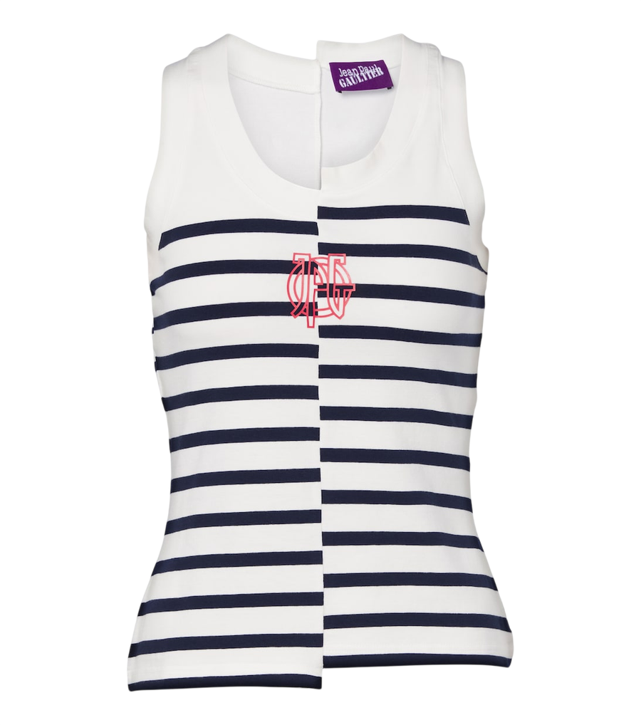 Camiseta de tirantes de punto de mezcla de algodón a rayas de Jean Paul Gaultier