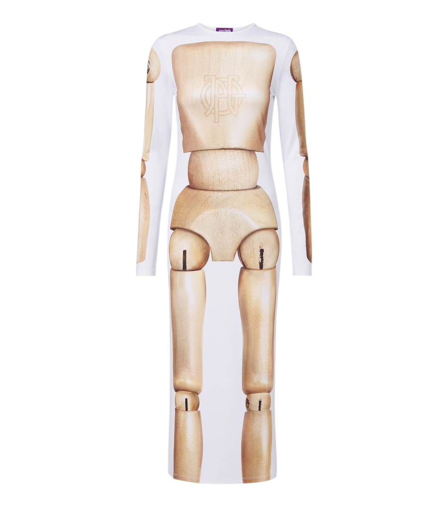 Vestido midi de punto con efecto trampantojo de Jean Paul Gaultier