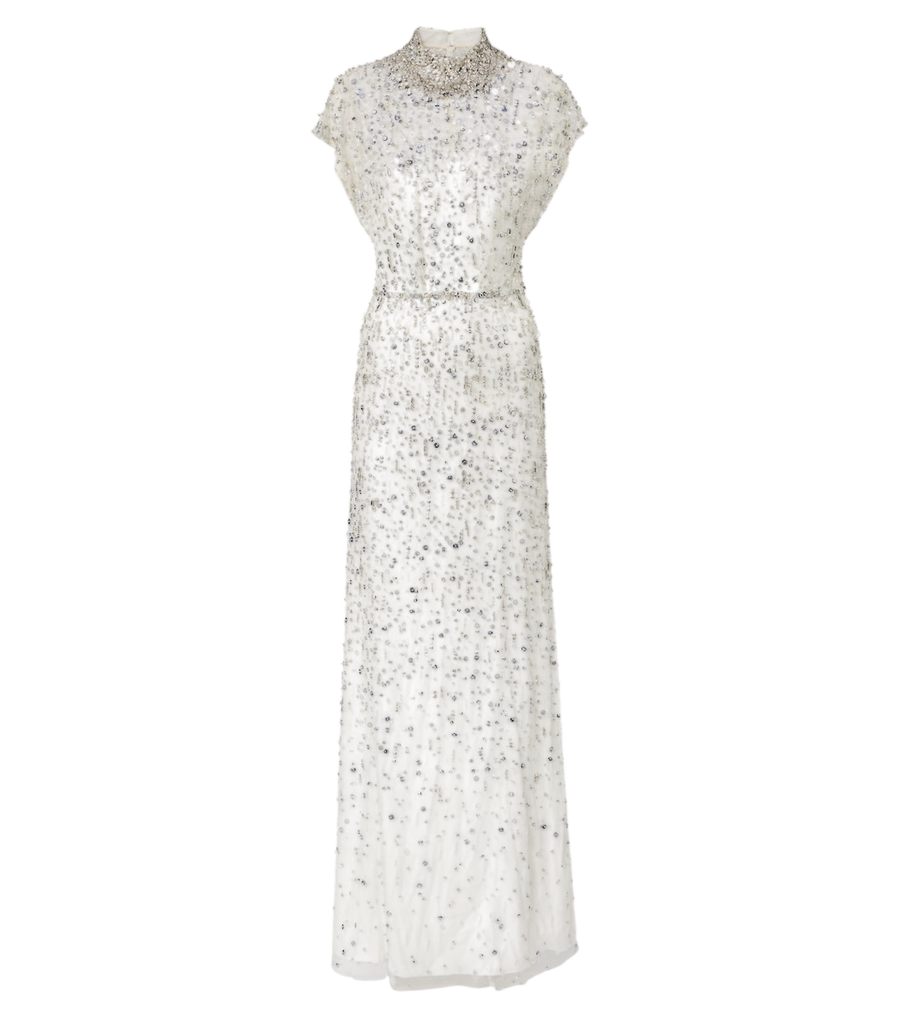 Robe Jenny Packham ornée de cristaux et de pampilles પડી