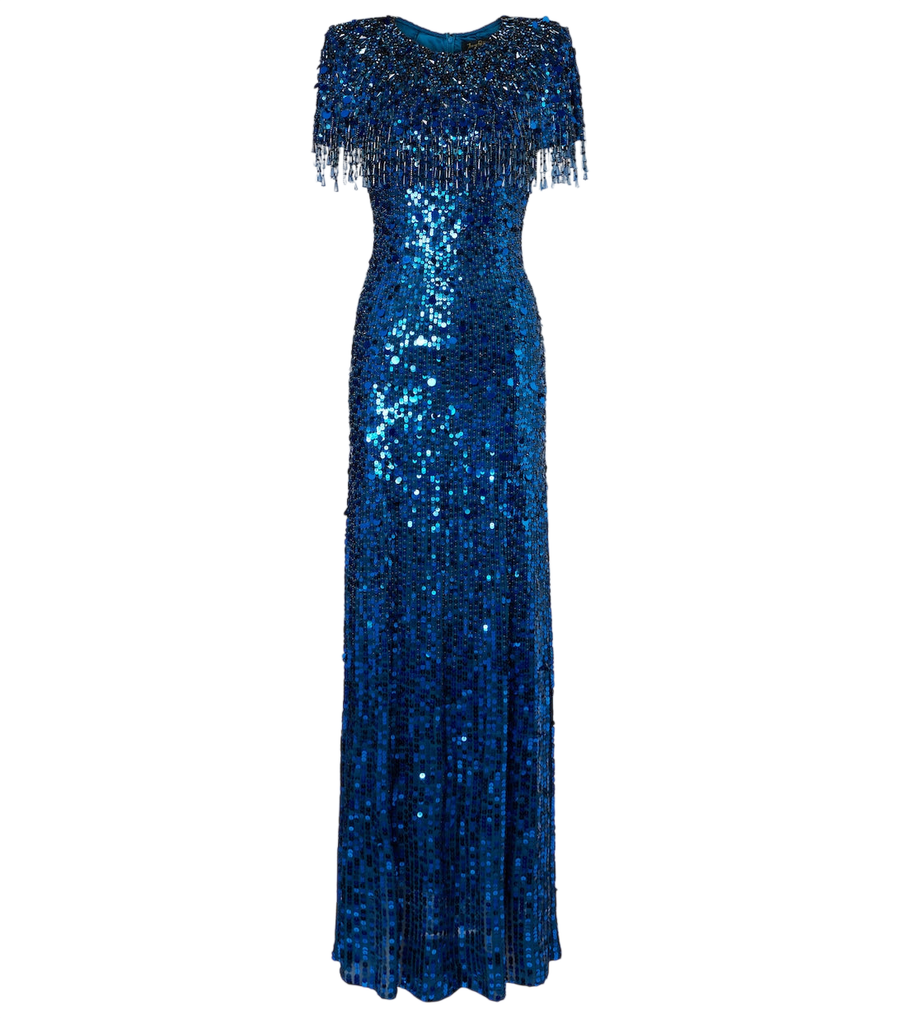 Robe longue à franges ornée de Jenny Packham