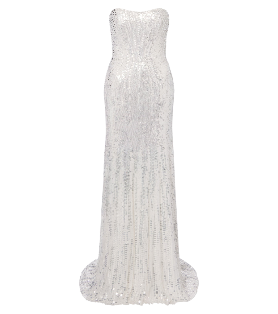 Robe bustier à sequins Floating Heart de Jenny Packham