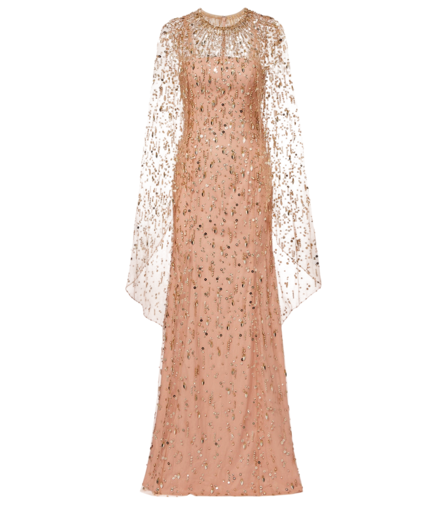 Jenny Packham Hestia embellished caped gown