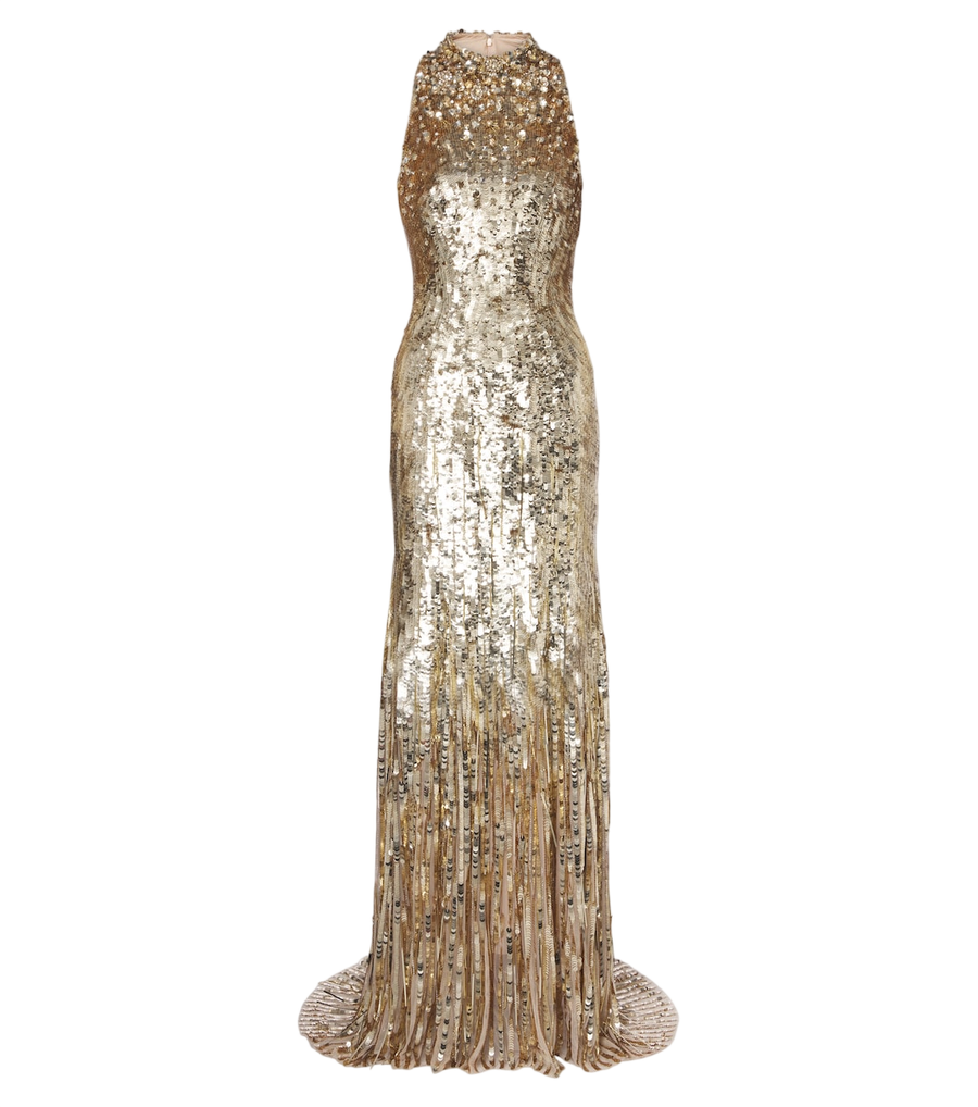 Jenny Packham Kimiko embellished halterneck gown