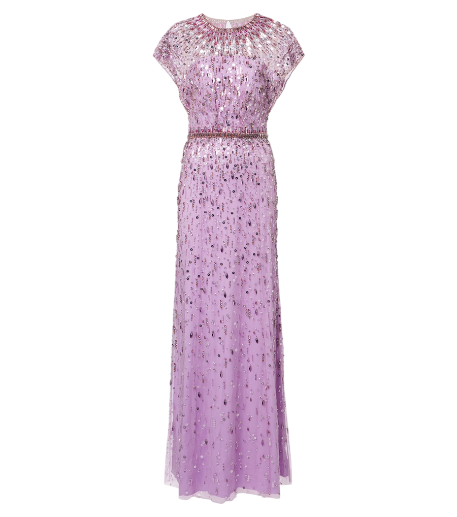 Robe longue en tulle à sequins Lauretta de Jenny Packham