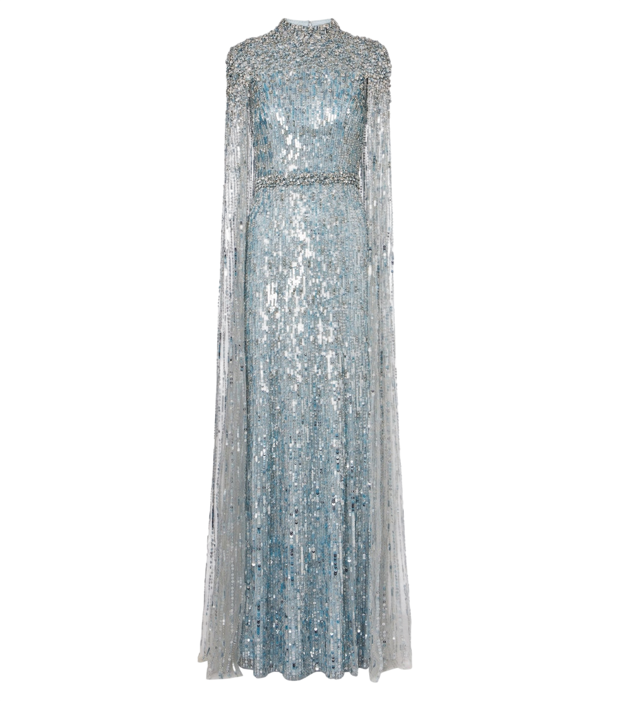 Robe de soirée à cape ornée Jenny Packham Opera