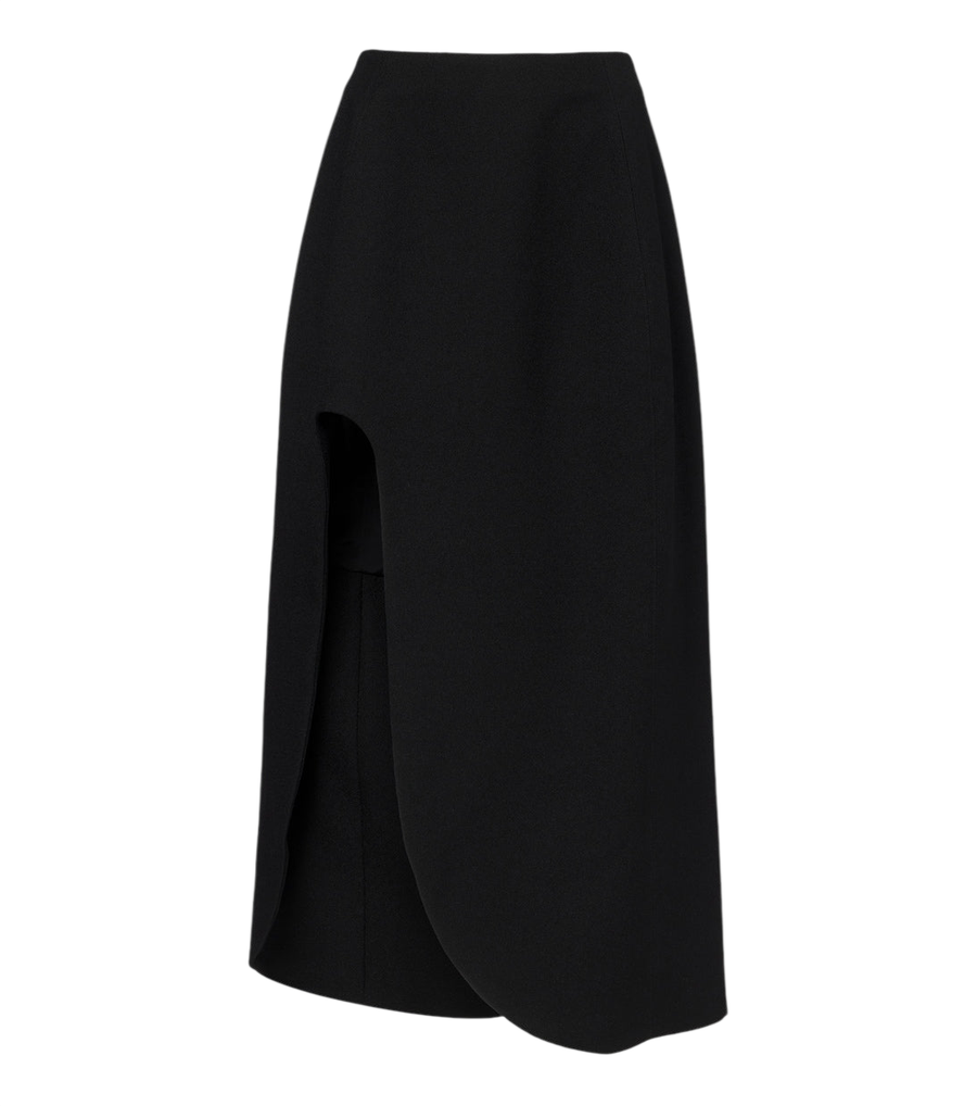 Jupe midi asymétrique en laine vierge Jil Sander