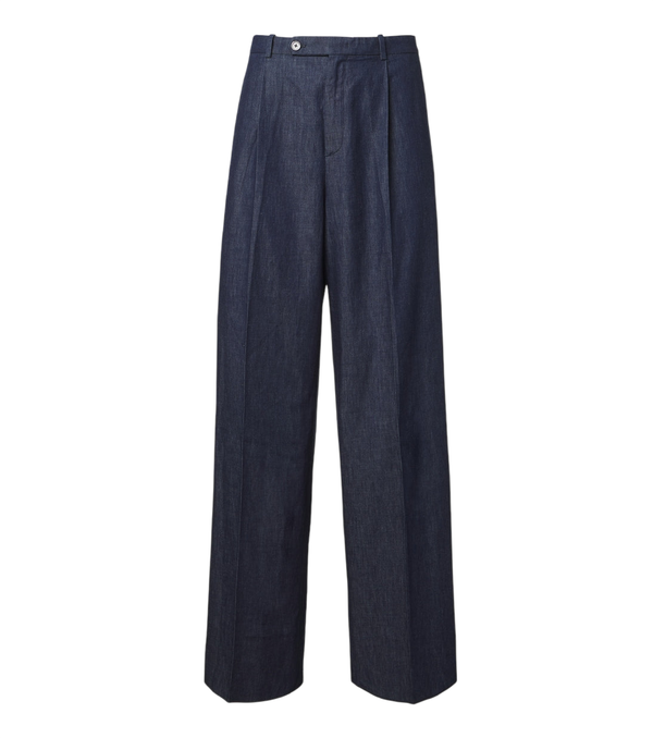 Jil Sander Cotton chambray wide-leg pants