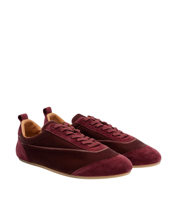 Jil Sander Etage suede-trimmed velvet sneakers