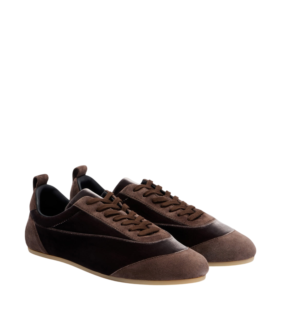 Jil Sander Etage suede-trimmed velvet sneakers