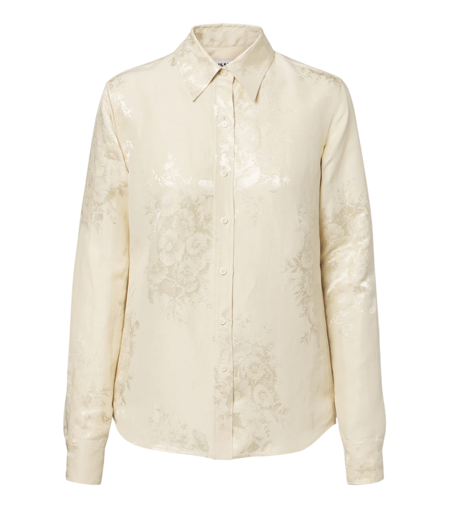 Chemise Jil Sander en mélange de lin à jacquard floral