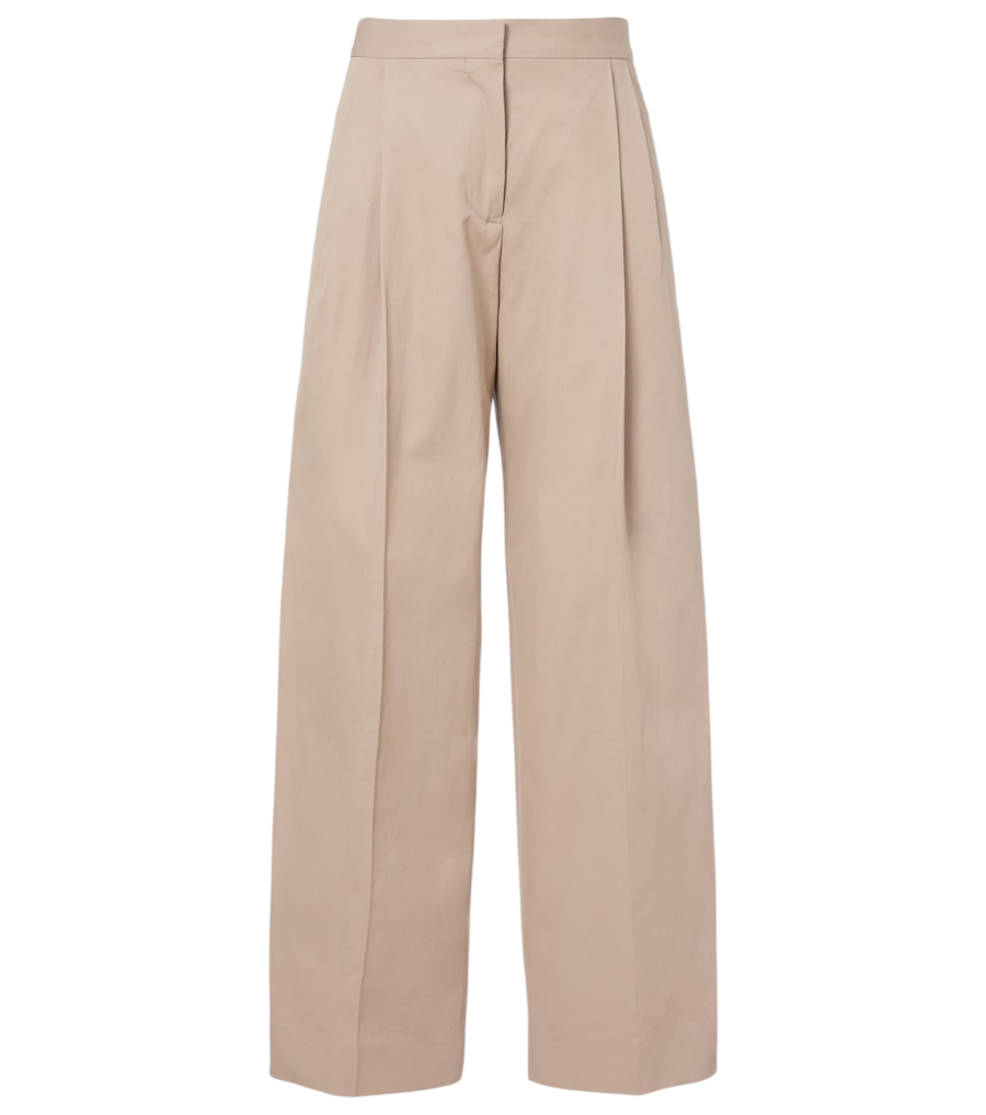 Jil Sander Pleated cotton twill wide-leg pants