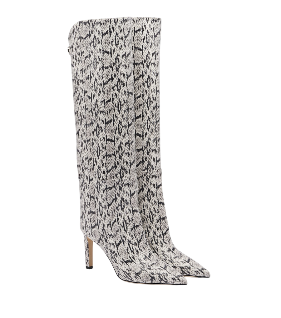 Jimmy Choo Alizze snake-effect leather knee-high boots